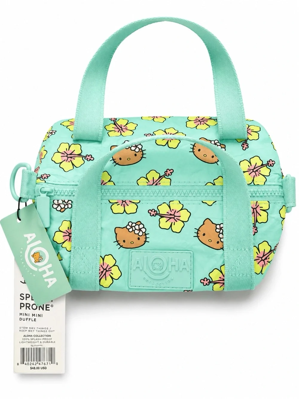 ALOHA Collection x Hello Kitty Mint Floral Hibisucs Mini Duffel Bag